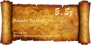 Basch Szirén névjegykártya